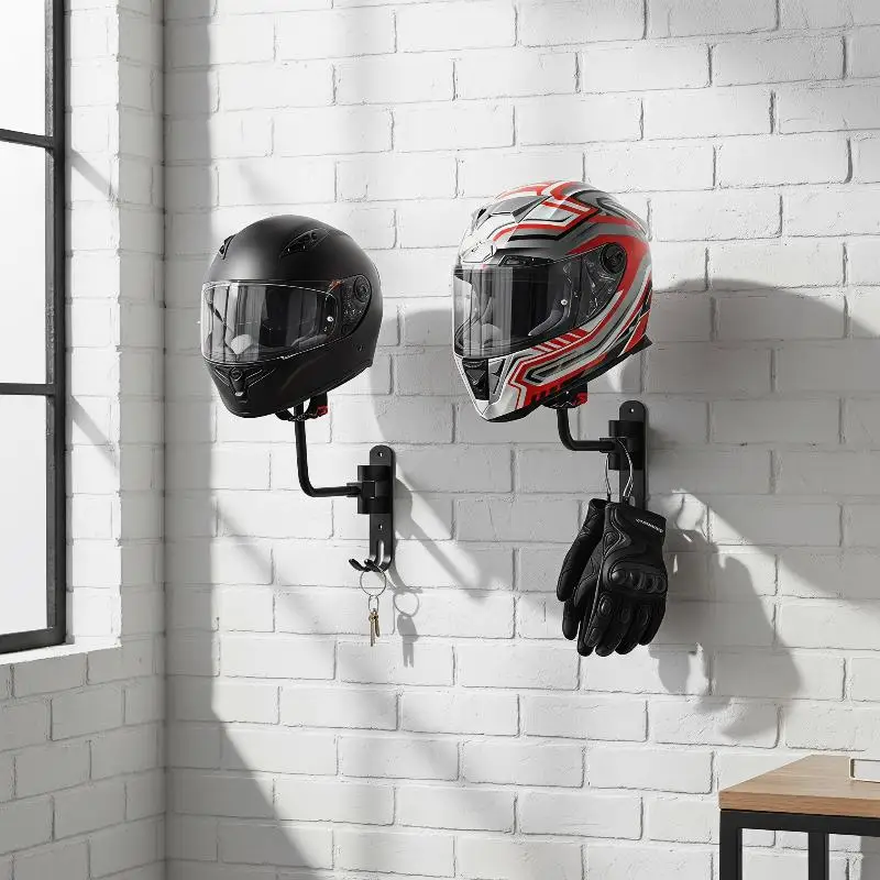 Motorcycle Helmet Storage Holder Wall Mount 180° Rotation Sturdy Football Helmet Rack for Sports Fans Gifts