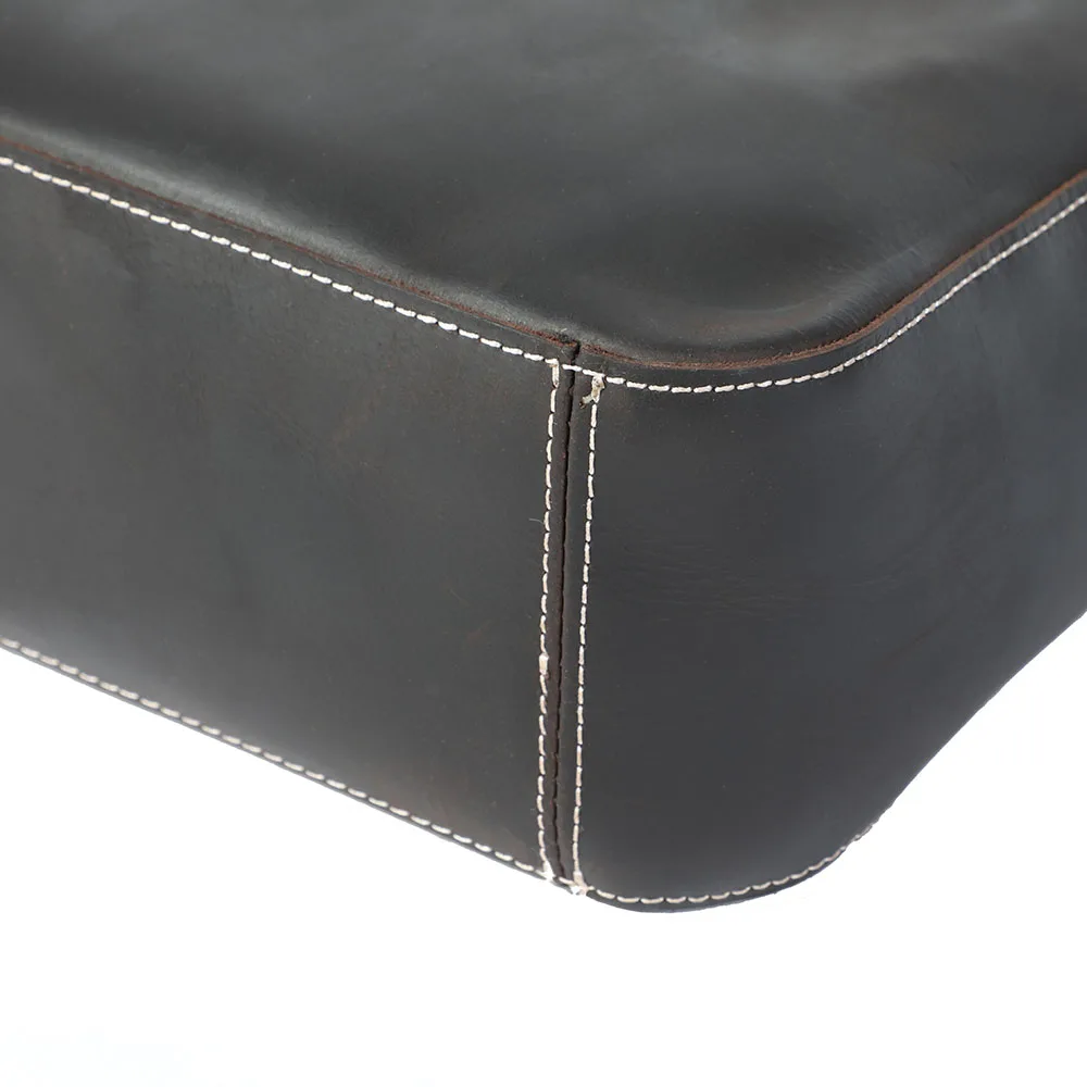 S.WORKER Vintage Echtleder Herren-Aktentasche 16" Laptop-Tasche Crazy Horse Leder Schultertasche Rindsleder Geschenkidee für Männer – Detail 13
