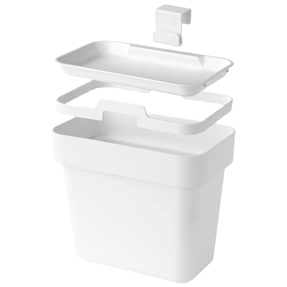 

Hanging Small Trash Can Cabinet Door Mount Kitchen Waste Basket Space Saving Garbage Bin for Home Office Bathroom