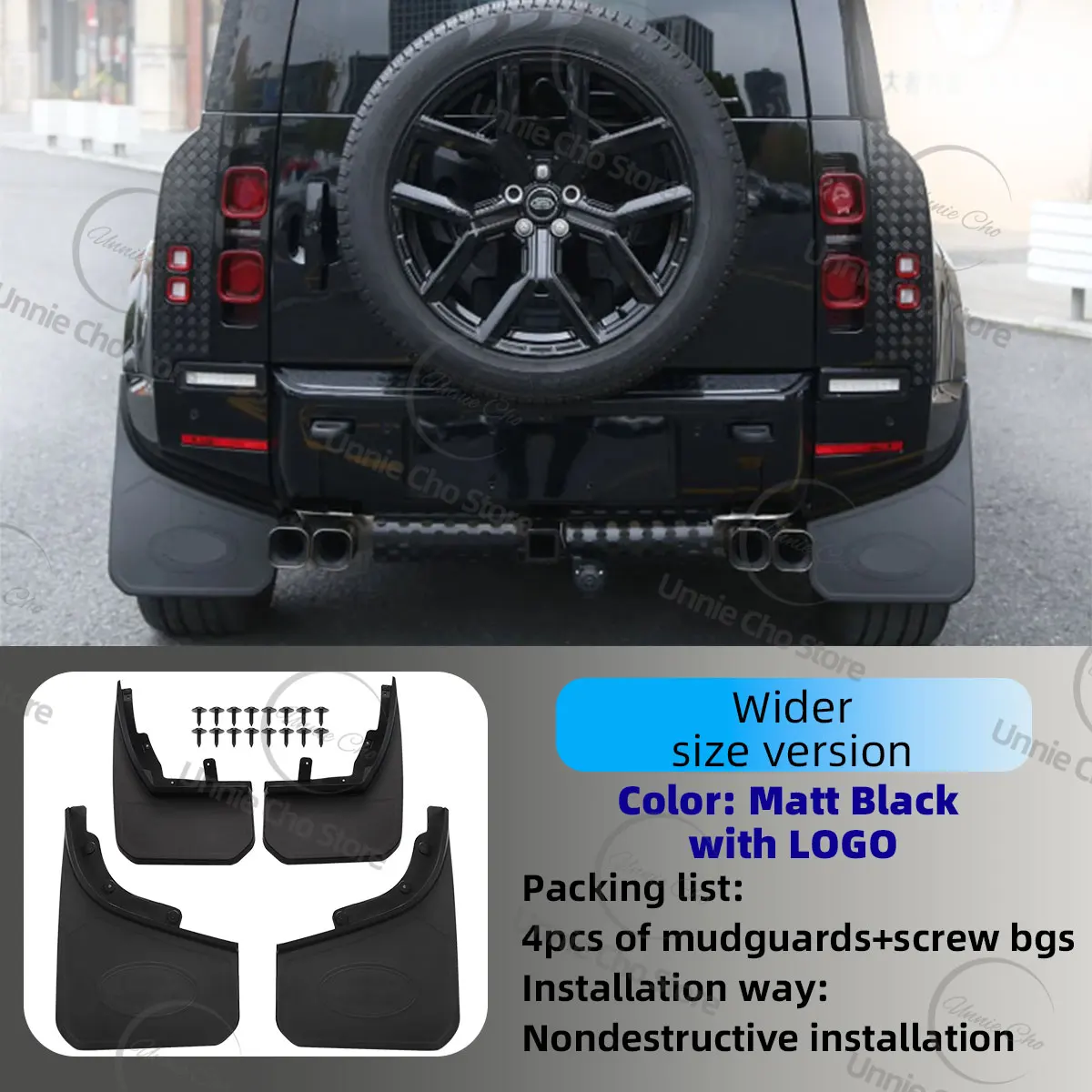 Spatbord Voor Defender 90 110 L663 2020-2025 Geen Ponsen Auto Spatbord Voor Land Rover Defender Accessoires Spatlappen splash Guards