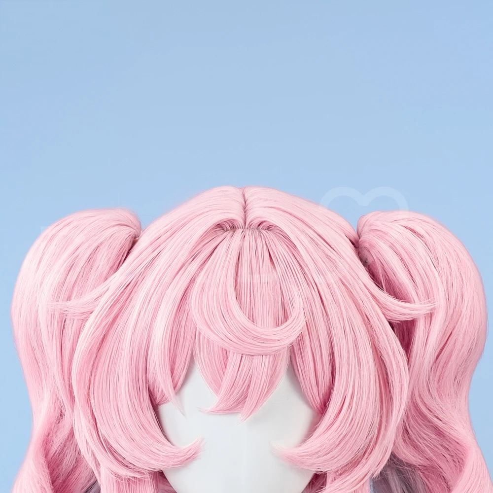 Honkai Star Rail Hyacine Parrucca Cosplay Rosa Doppia Coda di Cavallo Coda di Capelli Blu Sfumato Ampforo Festa di Halloween Donne Ragazze Carnevale