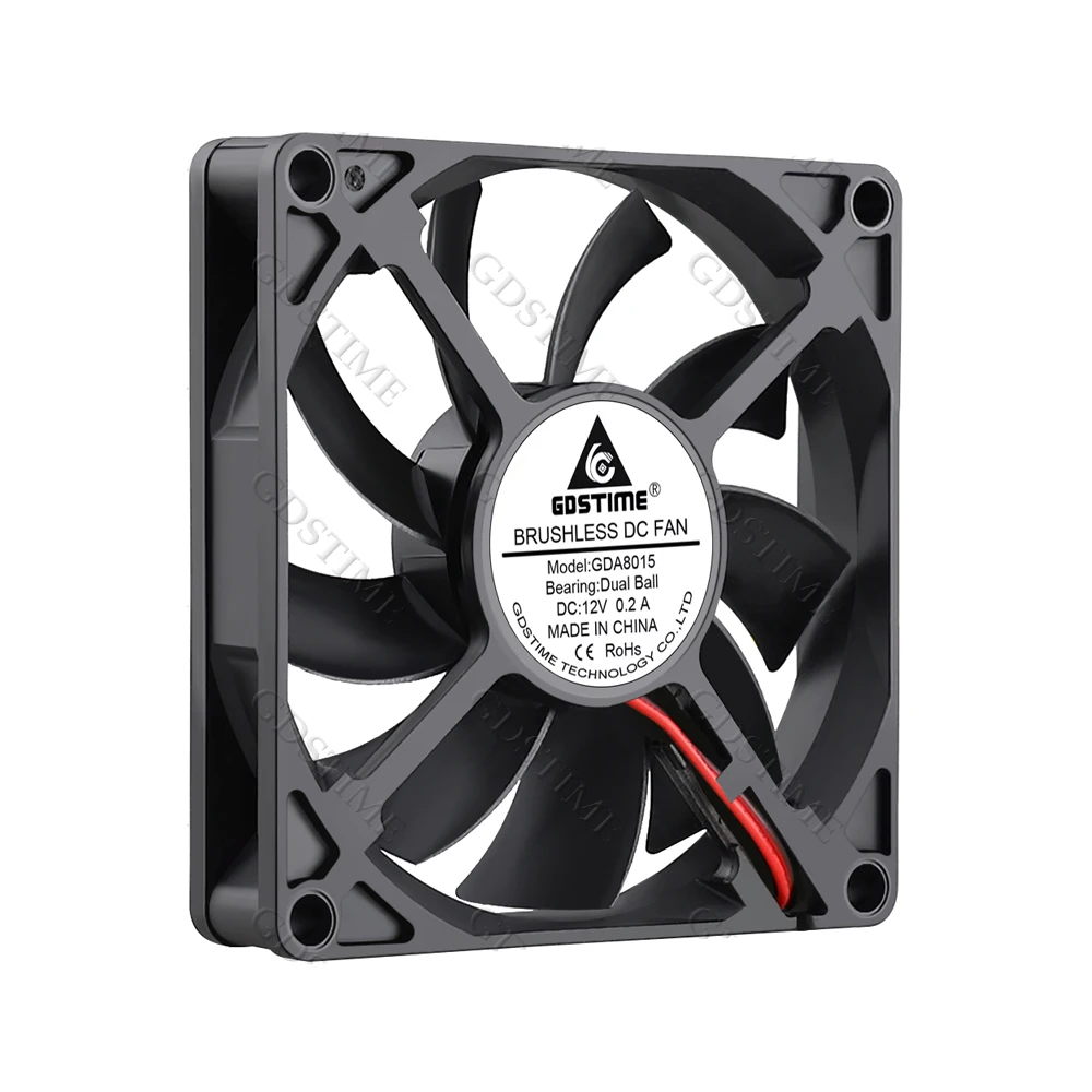 GDSTIME 80MM Fan 24V 12V PC Fan 80*15MM DC CPU Cooler 8015 Dual Ball Axial Computer Fan 5V USB Fan for Case GPU,TV BOX Cooling