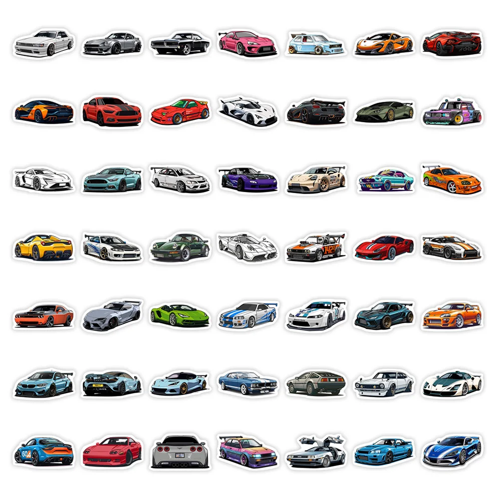 JDM Sportwagen-Autoaufkleber, Vinyl-Aufkleber, wasserfest, DIY, dekorativ für Laptop, Telefon, Gepäck, Flaschen, Spielzeug, Geschenk, Tagebuch, Junk – Detail 6