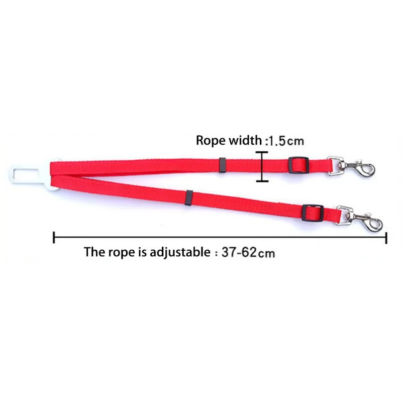 Laisse de ceinture de sécurité de voiture à double tête réglable, sécurité de véhicule pour animaux de compagnie, colliers de chien de traction à