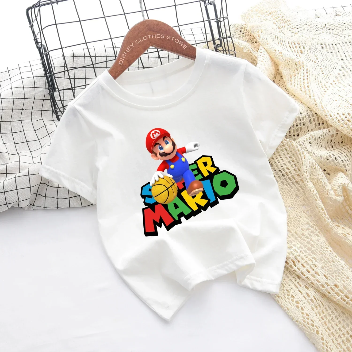 Super Mario Brothers Tshrit Boys' Short Sleeve Fashion Street Cool Mario T-shirt Children's Fashion Mario Brothers Top Summer