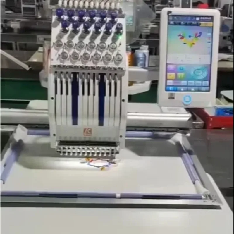 High Speed 6 Needles Commercial Embroidery Machine for Hats Garments Custom Logo Business