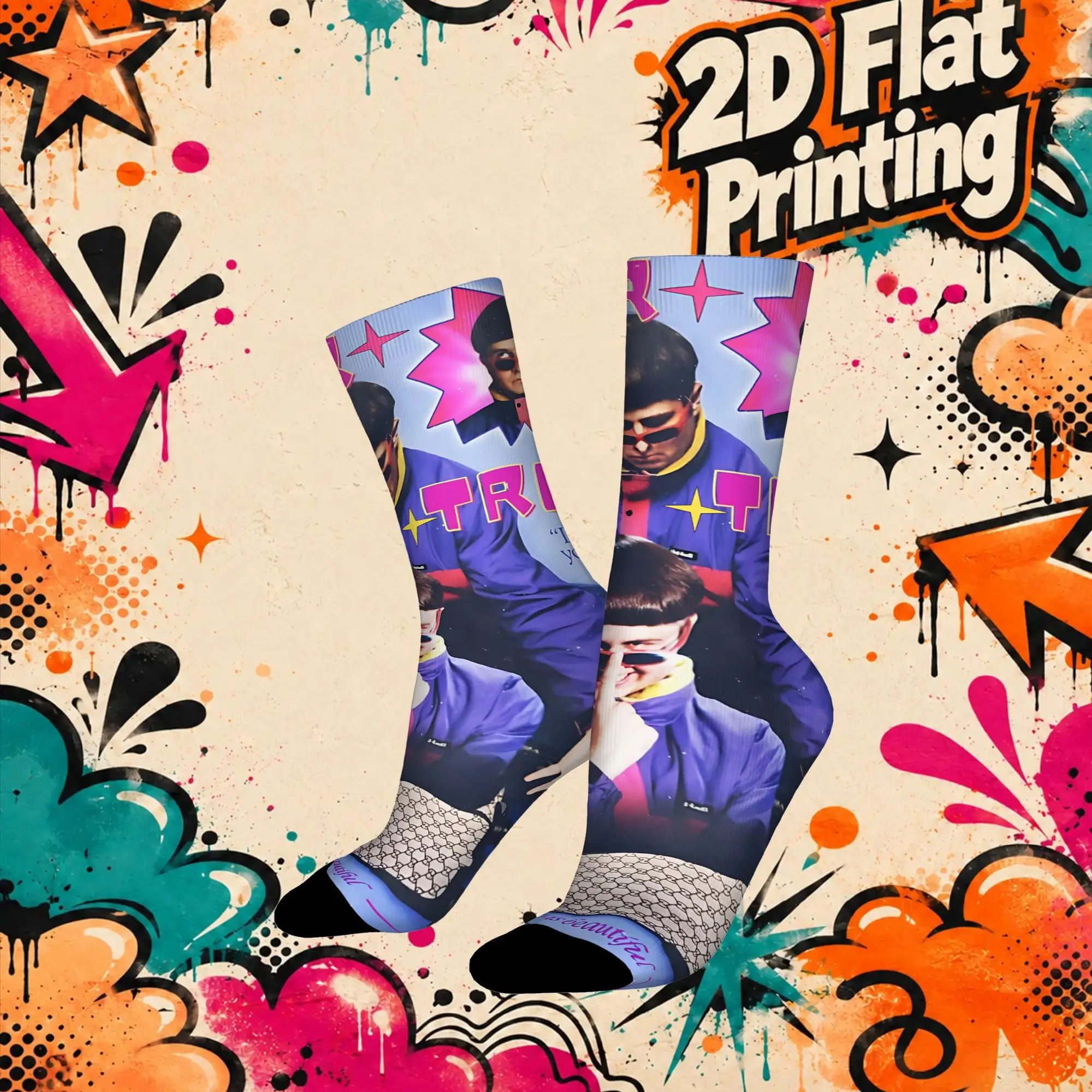 Fashion Retro Oliver Tree  Men's  Mid-calfSock Unisex  Funny Mid-Calf Socks
