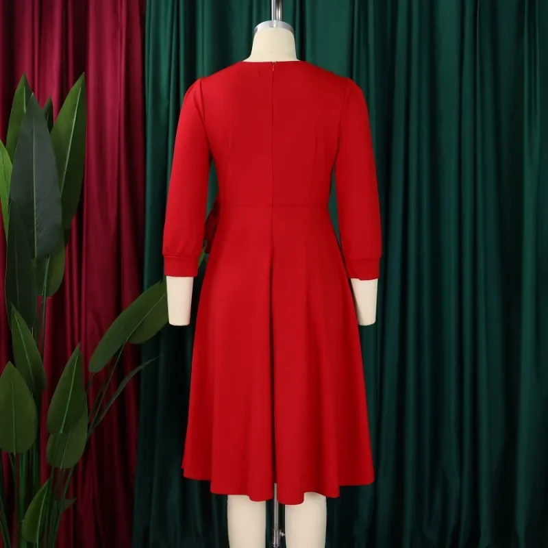 فستان داشيكي ميدي أفريقي أنيق للنساء ملابس تقليدية للخريف والربيع أحلام خرافية للسيدات طراز 2025