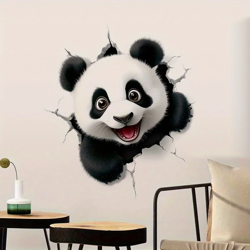 1pc of New Panda Stickers Featuring Animal Designs Perfect for Home Decor These Waterproof And Tear-Resistant Wallpaper Stickers