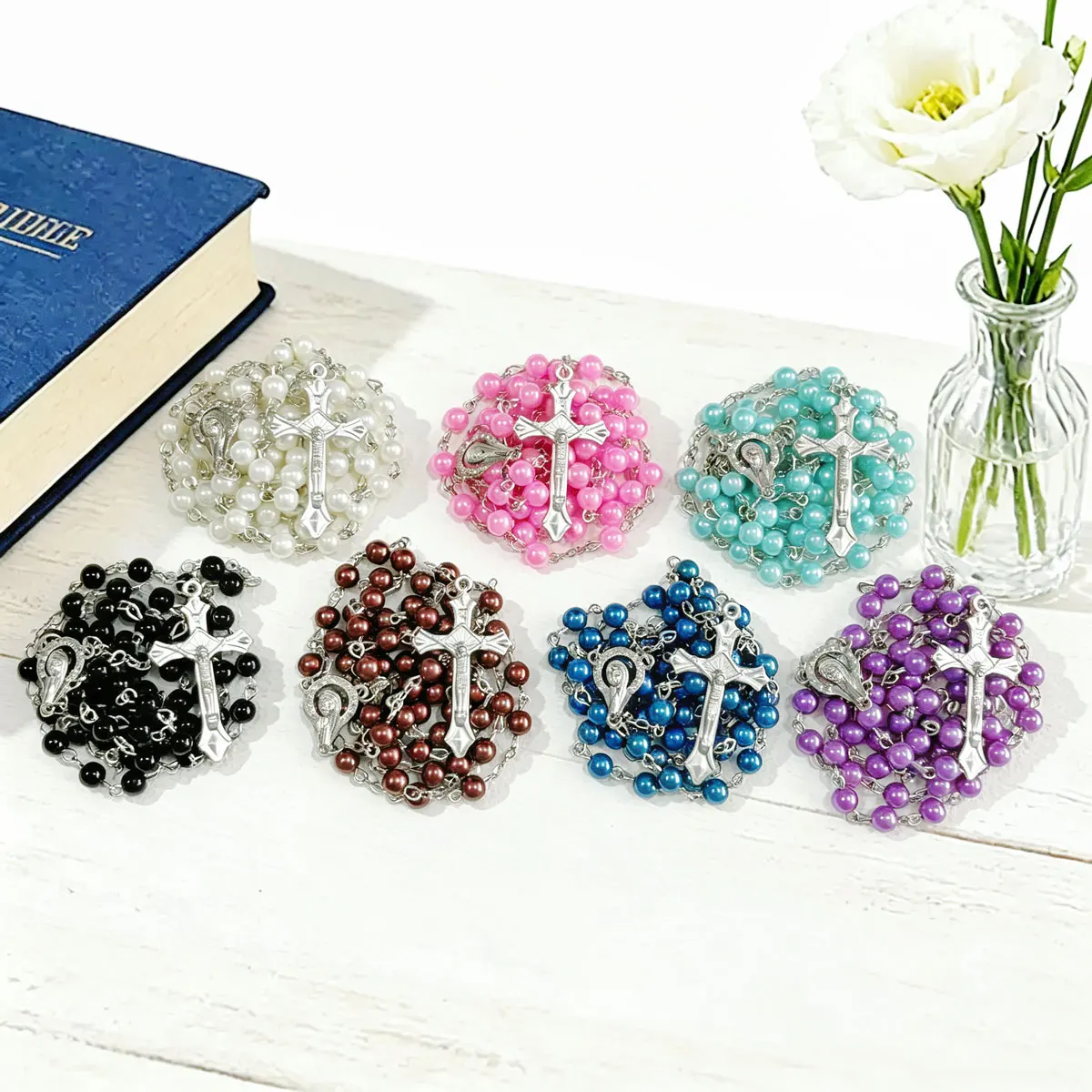 Rosary Bead Catholic Necklace First Communion Gifts Catholic