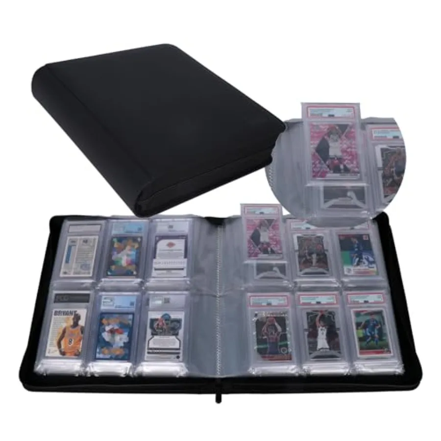 

Graded Card Binder - Holds 72 Slabs 6 Pocket Slab Binder for CGC CSG FCG FGS Slabs Black binder672W