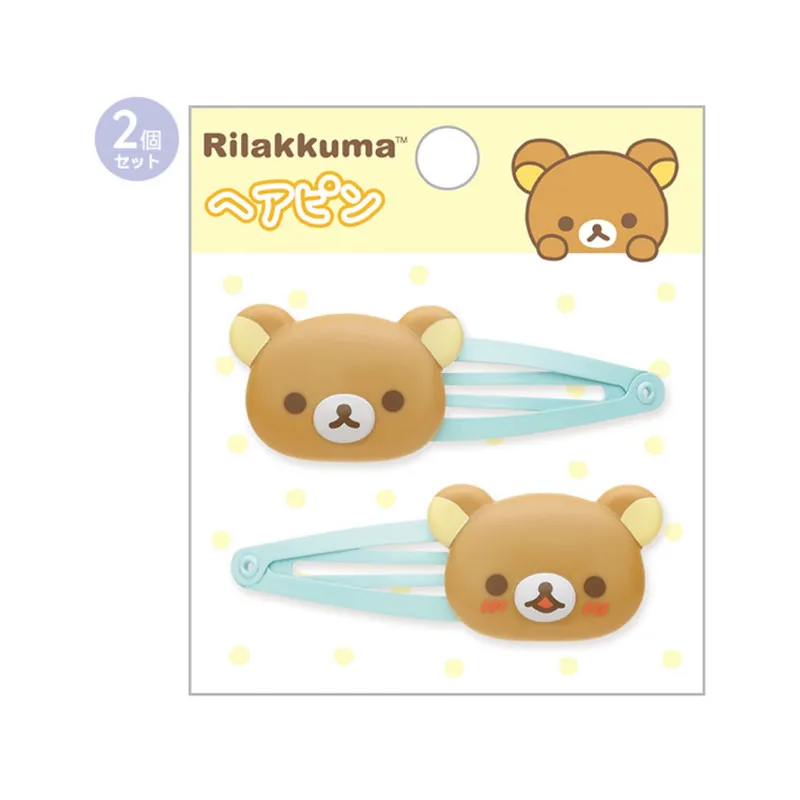 Rilakkuma Korilakkuma fermaglio per capelli 2 pezzi Set Kawaii Cute Hair Pins and Clips Headwear Hairpin Girls accessori per capelli