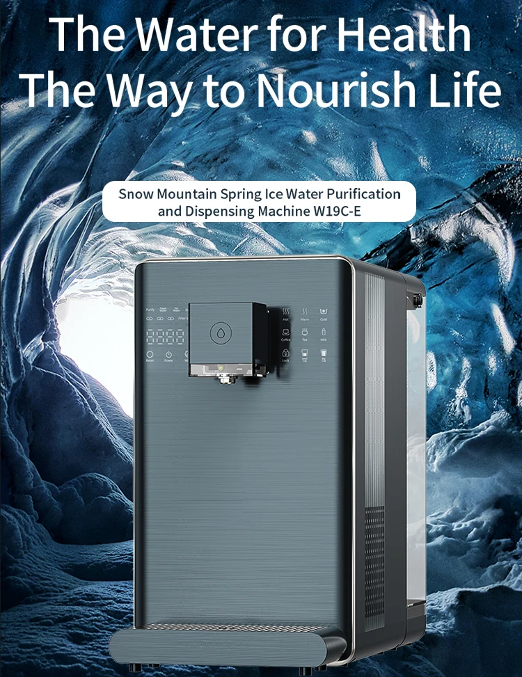 Household Hot and Cold Water Cooler Dispenser Countertop 4 Stages Reverse Osmosis Water Purifier for Home
