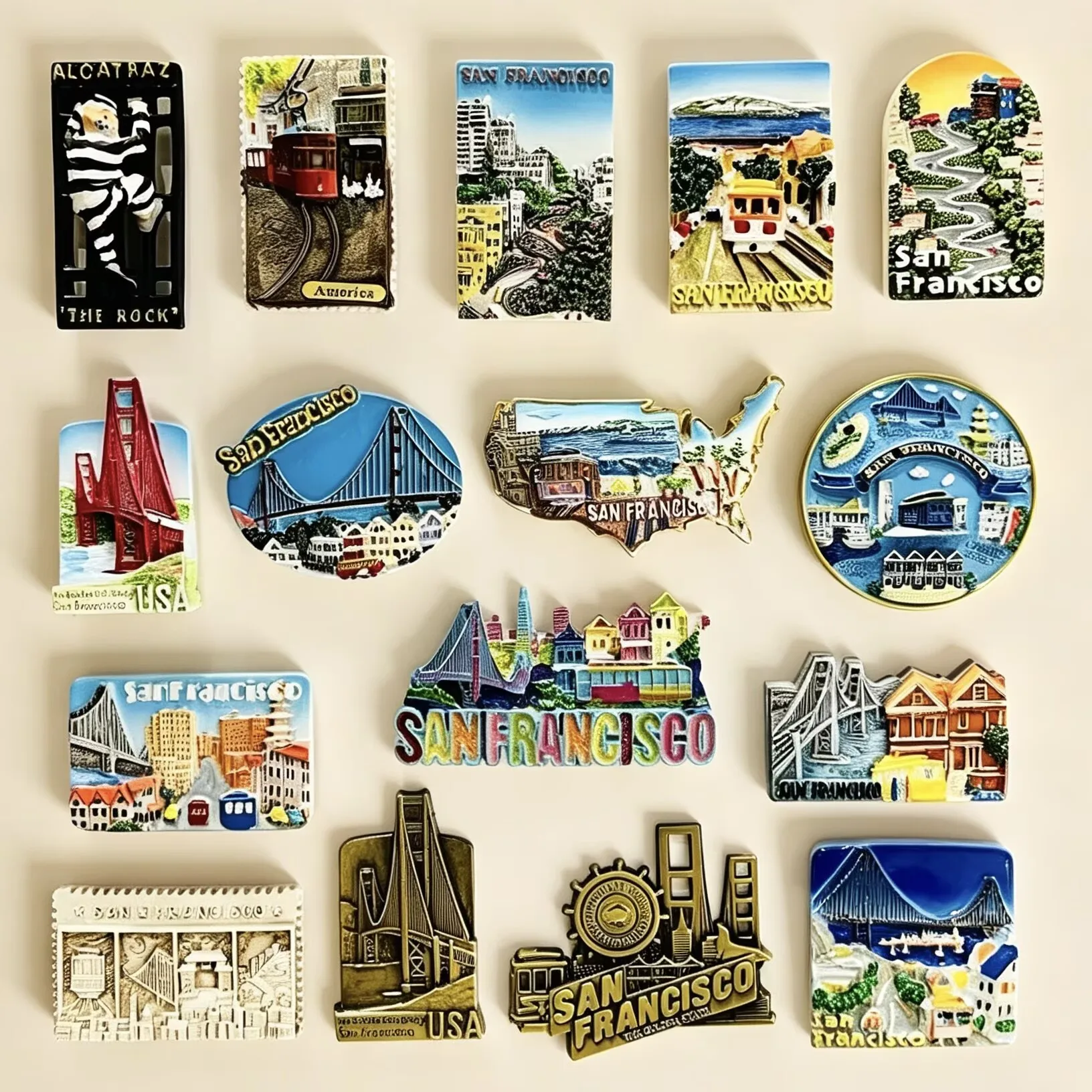 San Francisco US 3D Fridge Magnets Souvenir Resin Refrigerator Magnets Sticker Collection Handicraft Gift Home Decoration