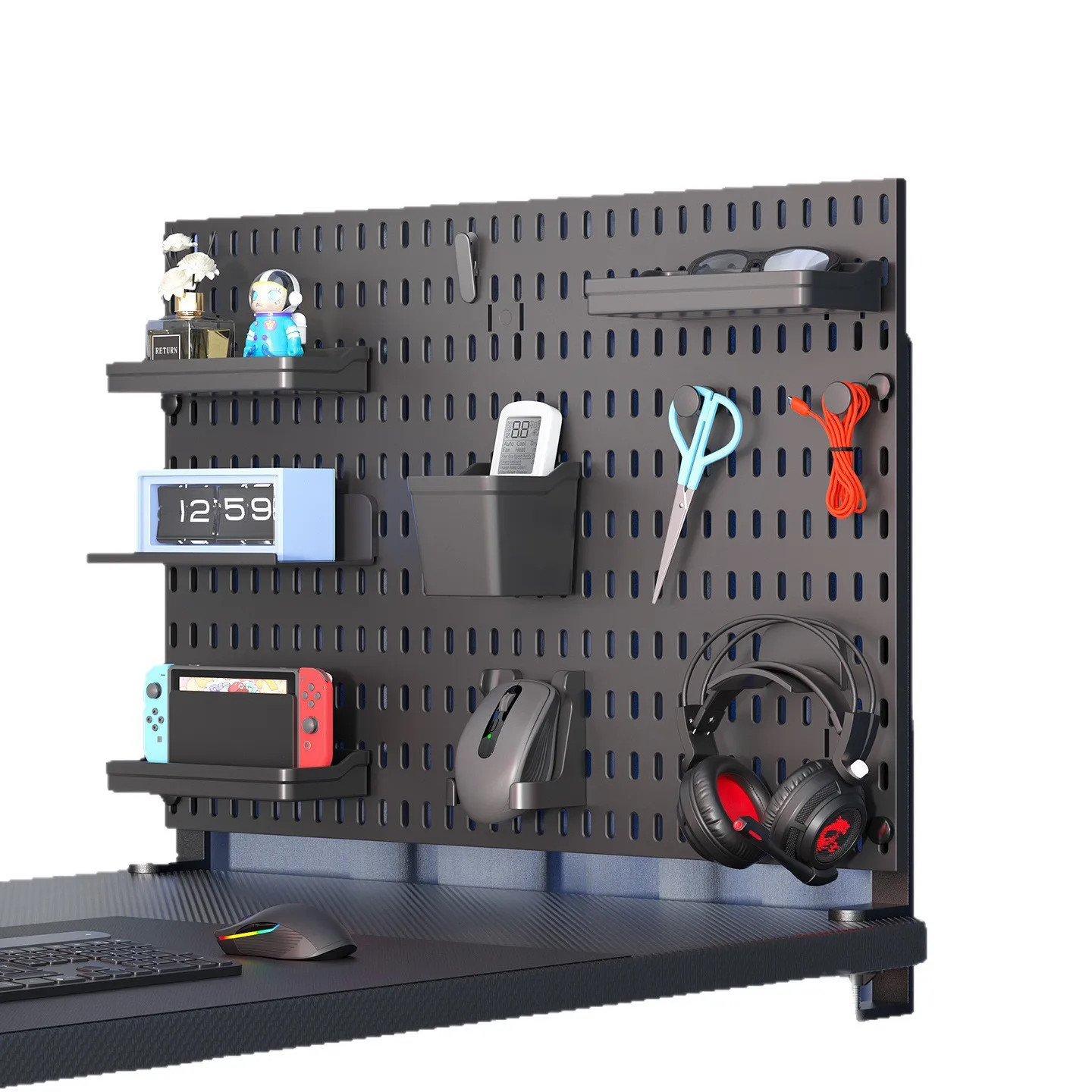 Desktop Perforated Board Office Workstation Renovation Clamping Table Standing Upright Partition Decoration Display Storage Rack