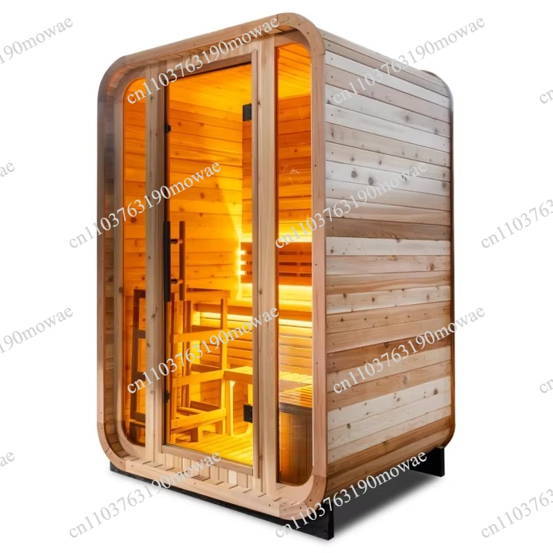 New outdoor mini cubic sauna, traditional outdoor wood fire steam sauna