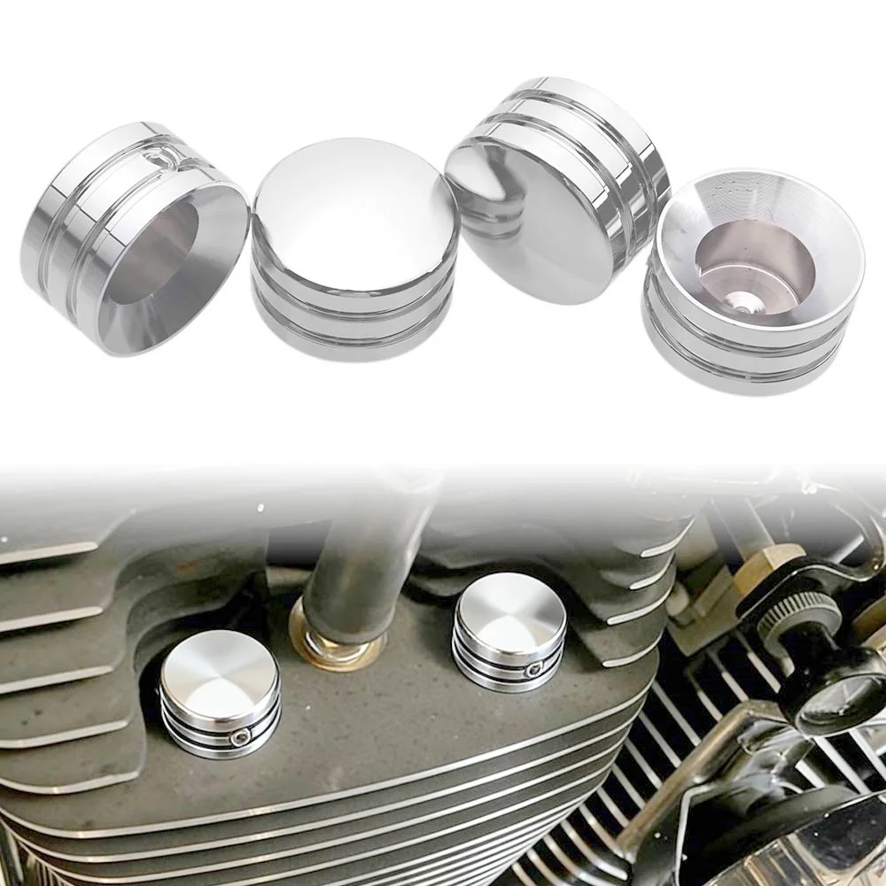 4 PCS Head Bolt/Nut Covers Fit For Harley all Twin Cam models 1999-Later Sportster all models 1986-Later Big Twin 1340 Evo Parts