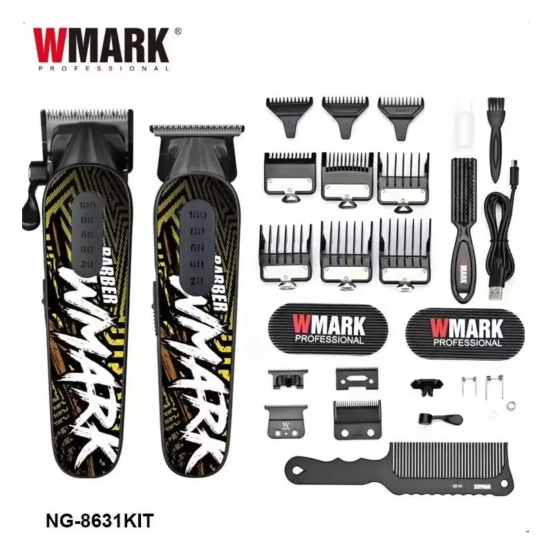 

WMARK NG-8631 KIT Машинки для стрижки волос Мужская машинка для стрижки волос Электрические ножницы для гравировки 2 комплекта машинки для стрижки волос USB type-C