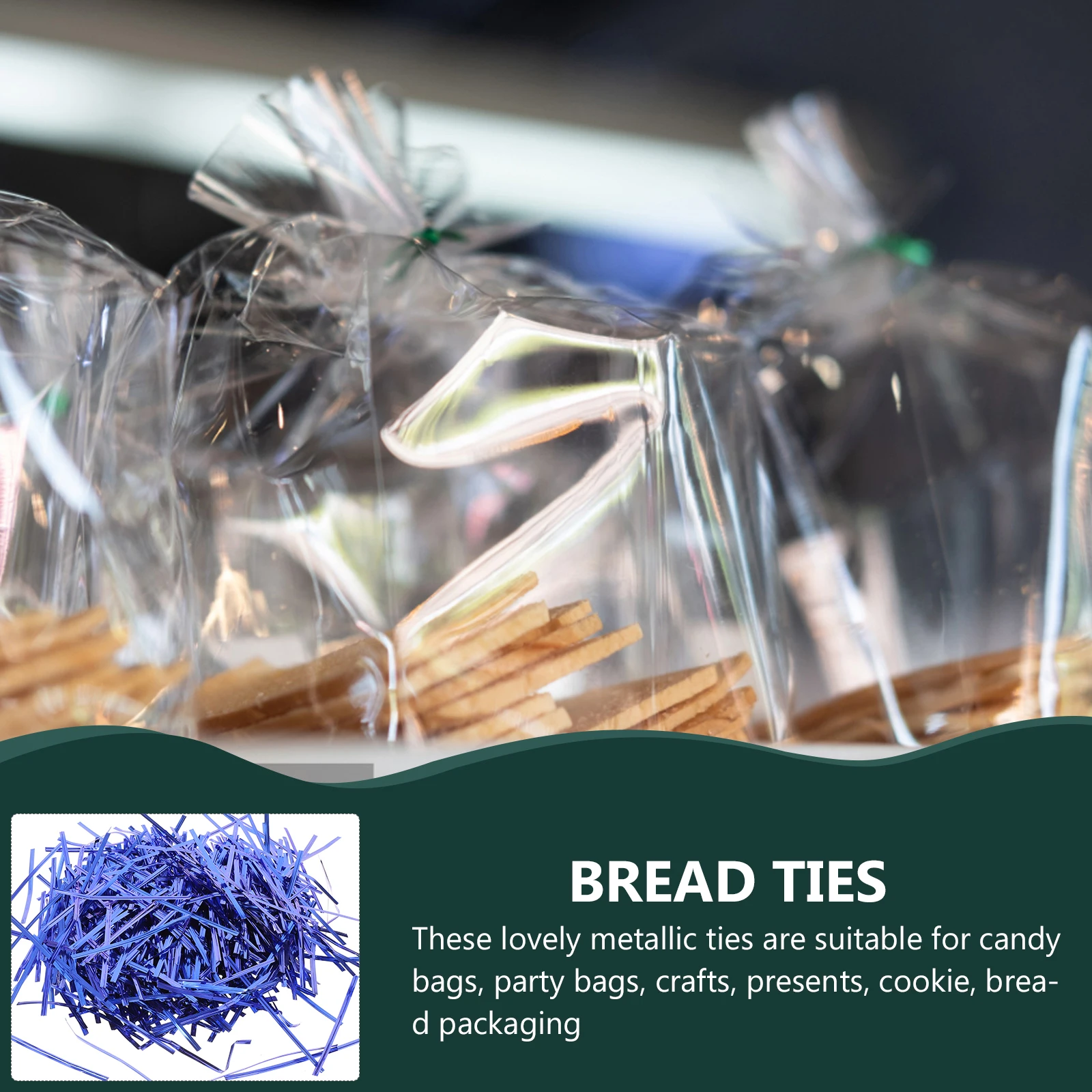 

800 Pcs Colorful Metal Wire Tie Ties for Bags Metallic Biscuits Transparent Bread