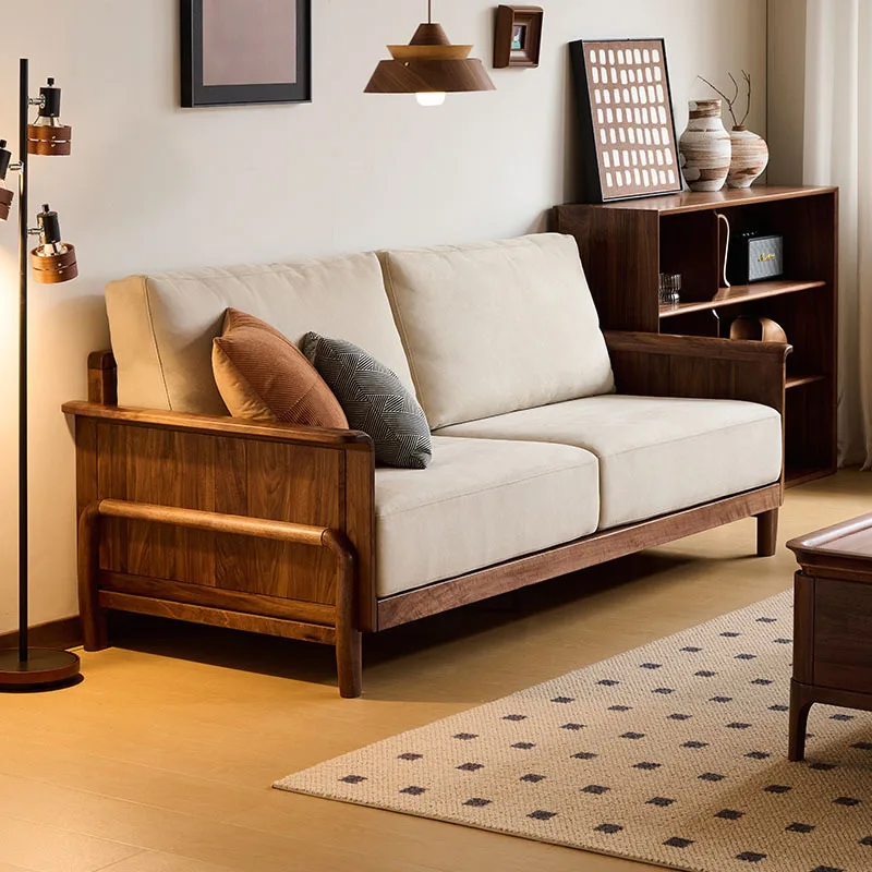Factory Direct 2026Customizable Nordic Full Wood Sofa