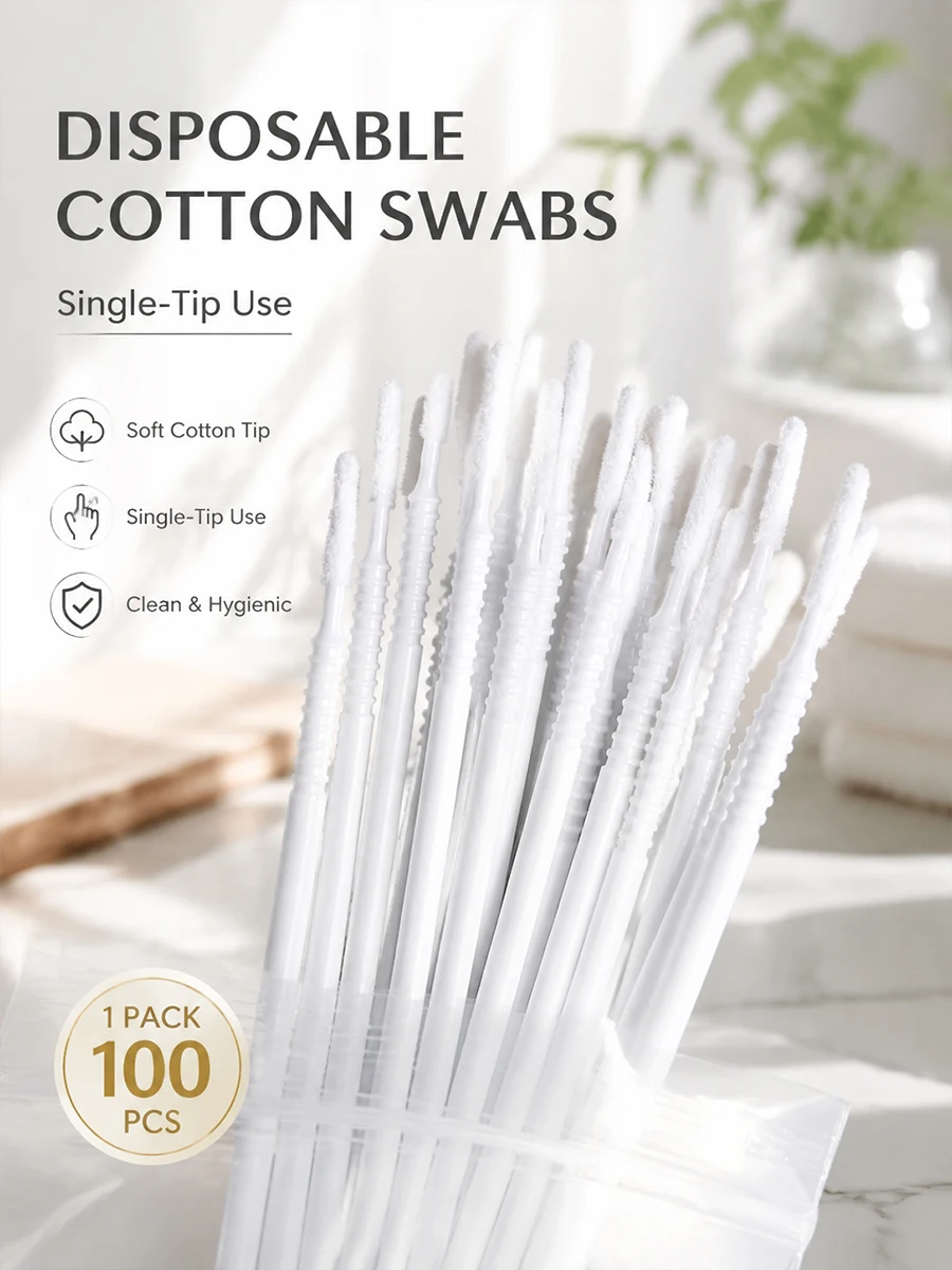 Disposable Long Cotton Swabs Eyelash Extensions Microblading Portable Makeup Remover Cleaning Sticks Professional Beauty Tools