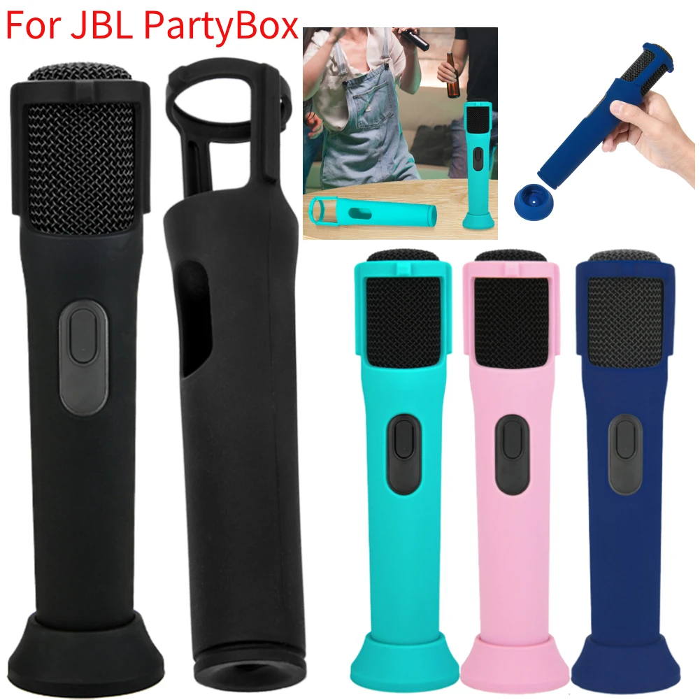 Silicone Case for JBL PartyBox Wireless Microphone Protective Case Microphone Stand Anti-Roll Microphone Case for JBL PartyBox