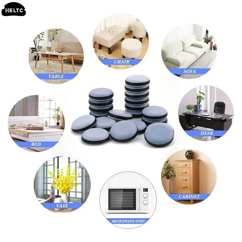 4/8Pcs Furniture Sliders Pads Sliding Block Table Chair Leg Mat Floor Protector For Hardwood Rug PTFE Furniture Legs