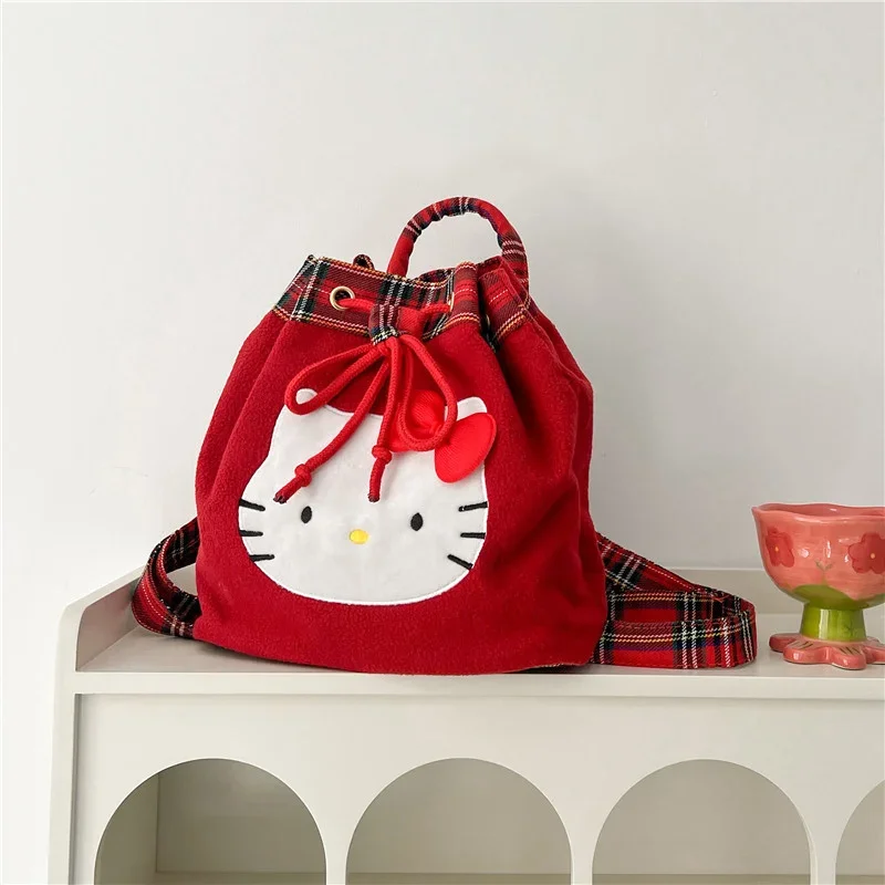 Новинка, школьный портфель Sanrio Hello Kitty, милый мультяшный легкий и вместительный рюкзак на плечо, устойчивый к пятнам