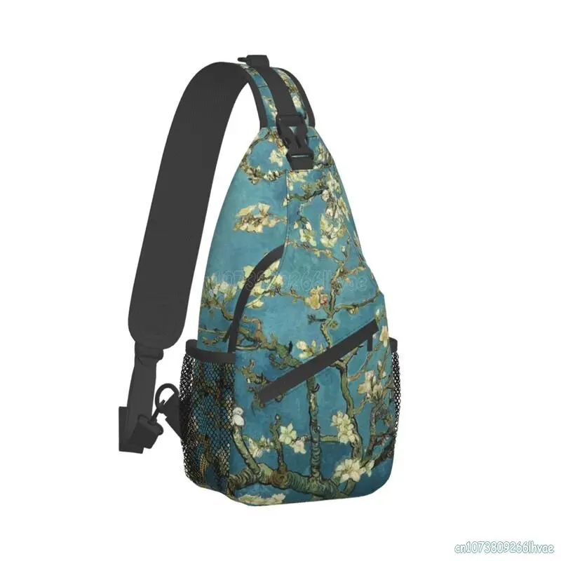 Vincent Van Gogh Almond Blossom Sling Chest Bag for Women Crossbody Backpack Travel Shoulder Bags Waterproof Daypack for Hiking