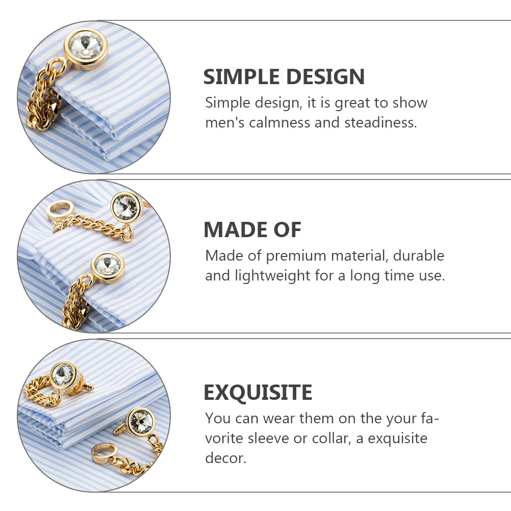 

1 Pair Links Golden Shirt Accessories Business Decor For Wedding Business Cuff Links Party Gift Men'S Fashion Jewelry