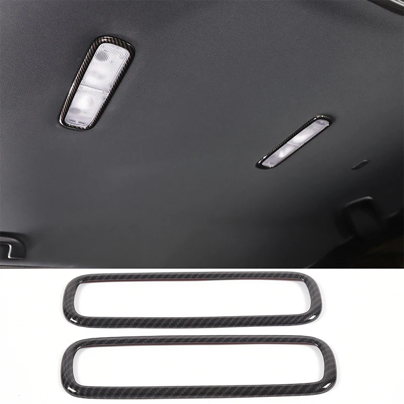 

For Honda Pilot 2015-2022 Car Front Rear Roof Reading Light Decorative Frame Sticker ABS Carbon Fiber Interior Accessories 2 Pcs