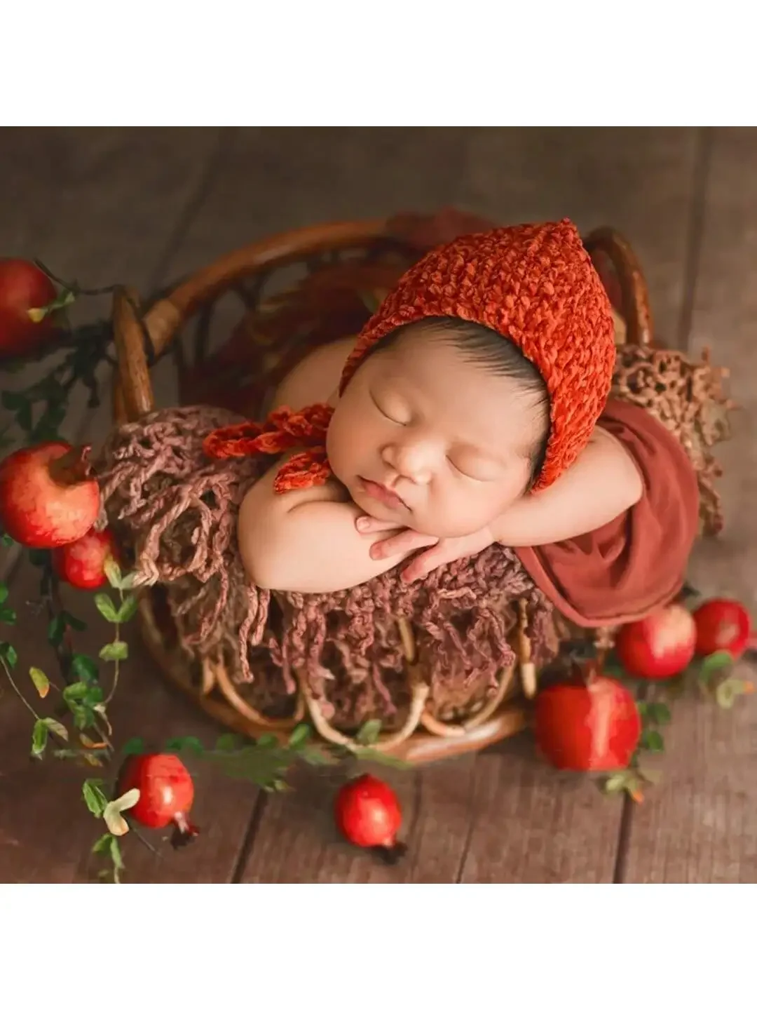 

Коричневая круглая плетеная корзина с виноградной лозой, реквизит для фотосъемки новорожденных, детский стул для фотосессии, аксессуары для детской фотографии, инструменты для студийной съемки