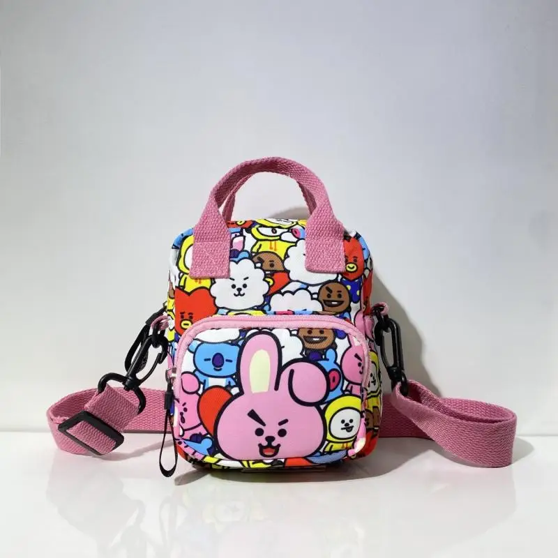 Anime Cartoon Bt21 Chimmy Tata Cooky Canvas Crossbody Single Fashion New Shoulder Bag Travel Shoulder Bag Mobile Phone Bag Gifts