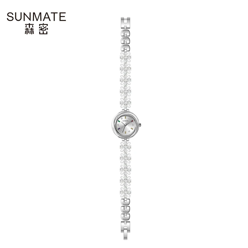SUNMATE Women's Watches Luxury Brand Women's Watches Elegant Flower Diamond Bracelet Waterproof Fashion Quartz Women's Watch