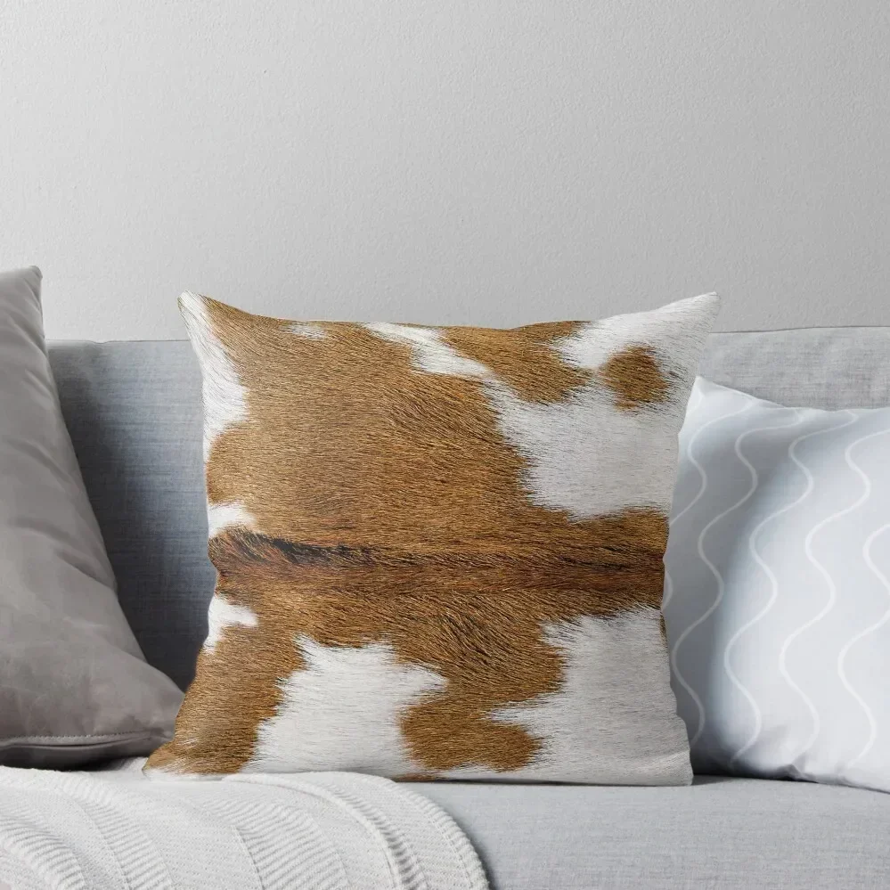 Cow Hide Brown & White Throw Pillow Cushion Cover Set Pillowcases pillow