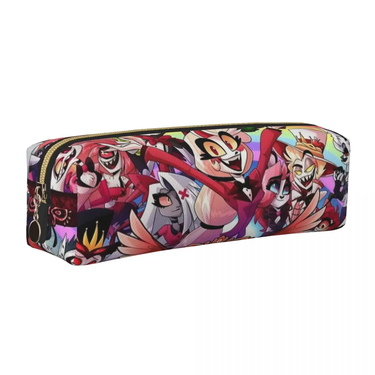 مقلمة كوميدية كرتونية عصرية من Helluva Boss حقائب أقلام رصاص للفتيات والأولاد ذات سعة كبيرة حقائب أقلام رصاص بسحاب للمدرسة