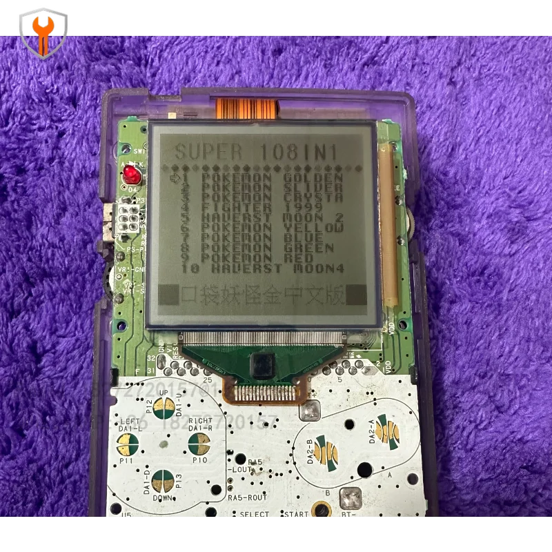 شاشة GBL LCD مناسبة لشاشة GAME BOY POCKET باللونين الأبيض والأسود، وشاشة سليمة مفككة