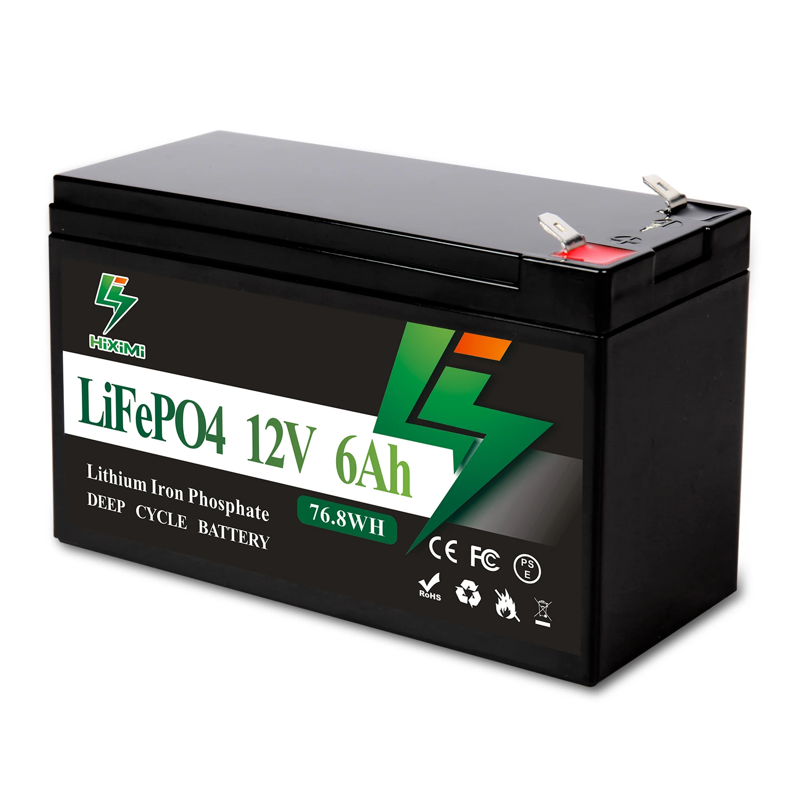 

Lithium Battery 12V 6Ah LiFePO4 76.8Wh Built-in 10A BMS, 4000+ Cycles Life,Lithium Iron Battery with 14.6V 5A LiFePO4 Charger