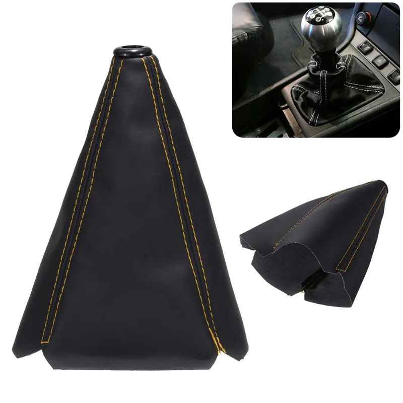 Funda protectora para palanca de cambios de coche, protector de cuero universal de 16mm para manilla de cambio de coche con fibra de carbono para autos