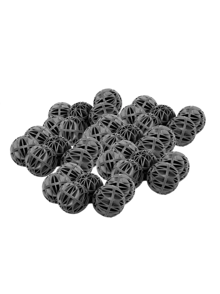 100pcs 18mm Biological Bio Balls Aquarium Fish Nano Tank Wet/Dry Canister Filter Media Black  Leach Balls