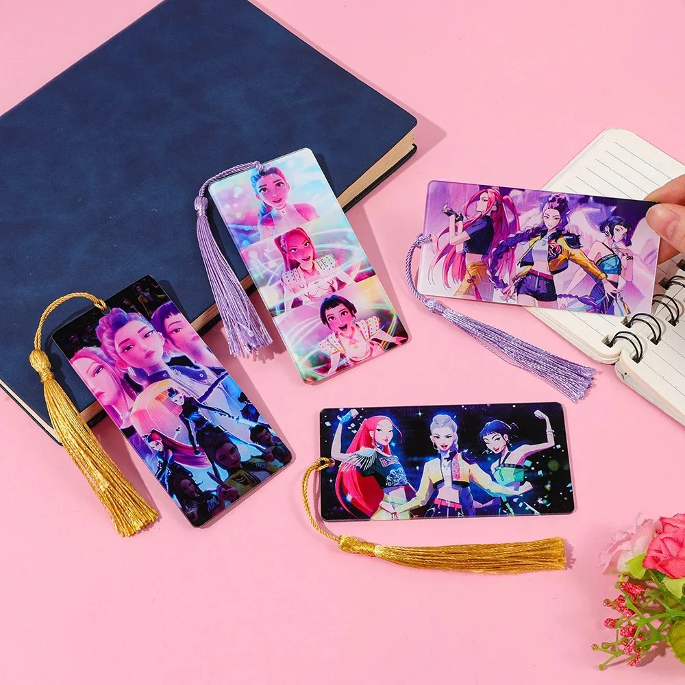 Marque-pages de dessin animé Kpop Demon Hunters Huntrix, papeterie mignonne pour les fans et les amateurs de livres de Kpop, marqueurs de Page de fournitures scolaires