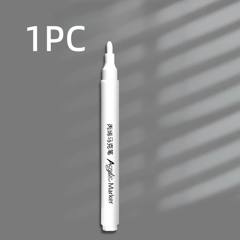 20/5/1pcs Wit Acryl Marker, Permanente Pen Kunstbenodigdheden voor Zwart Papier Band Plastic Steen Metaal schilderen voor Kunstenaars Beginner
