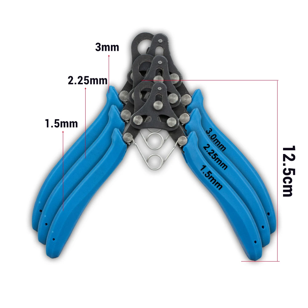 Imagem -06 - Conjunto de Alicates de Rolamento de Fio 1.5 2.25 mm para Enrolamento de Fio Reparo de Dobra Ferramenta de Fabricação de Jóias Alicate de Nariz Redondo para Embrulho de Anel de Fio