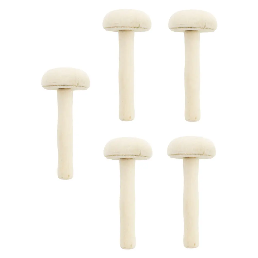 

5pcs Wooden Mushroom Roller Art Printmaking Tool Durable Simple Design Painting Supplies Paper Ink Rubbing Craft Tools