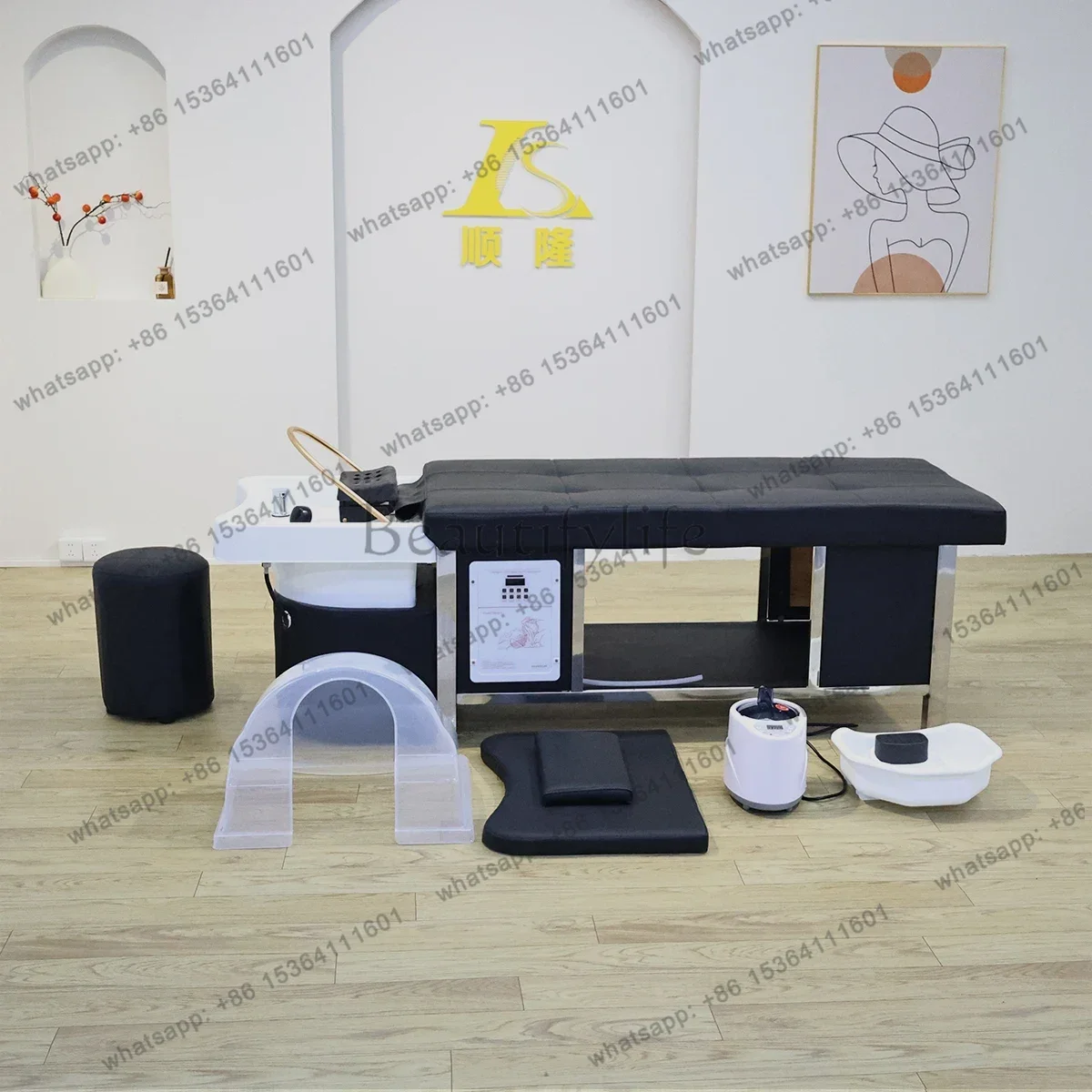 Factory Direct.Multifunctional Fumigation Head SPA Shampoo Massage Bed, Commercial Furniture For Hair Beauty Salon