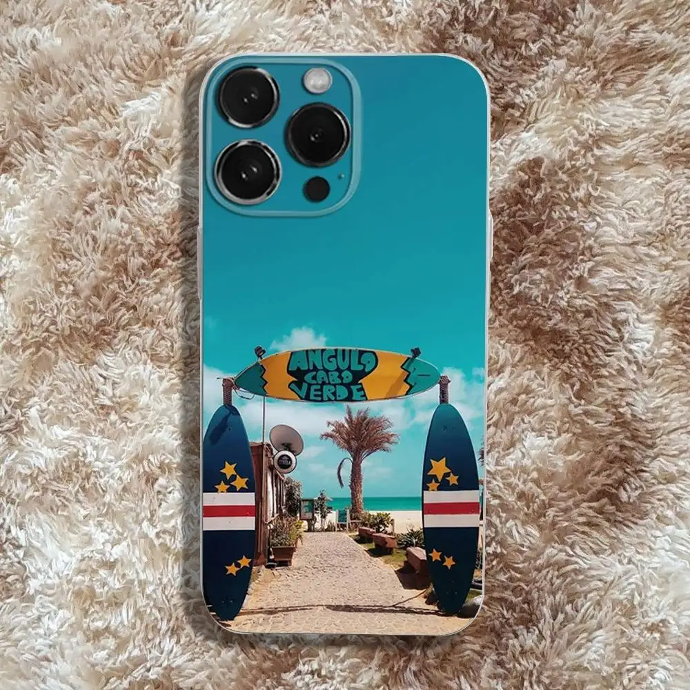 Cape Verde Aesthetics Phone Case For iPhone 17,16,15,14,13,12,11,Pro,Max,Plus,E,SE4,Air,Mini Transparent Cover