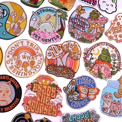 Don't Trip Over What's Behind You Patch DIY Cartoon/Letter Embroidery Patch Iron On Patches For Clothing thermoadhesive Patches