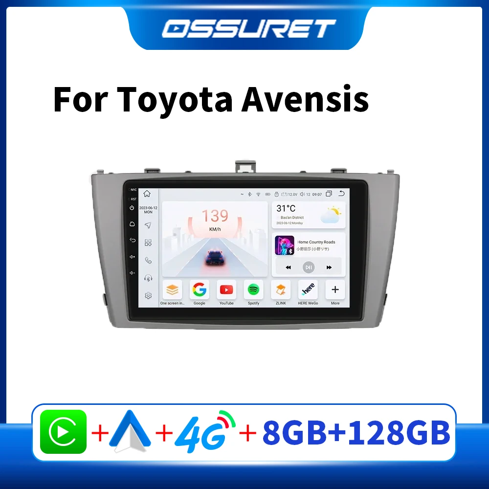 7862 Android Car Radio for Toyota Avensis 2008 - 2015 Multimedia Video Player 2din Navigation Screen Carplay Intelligent System