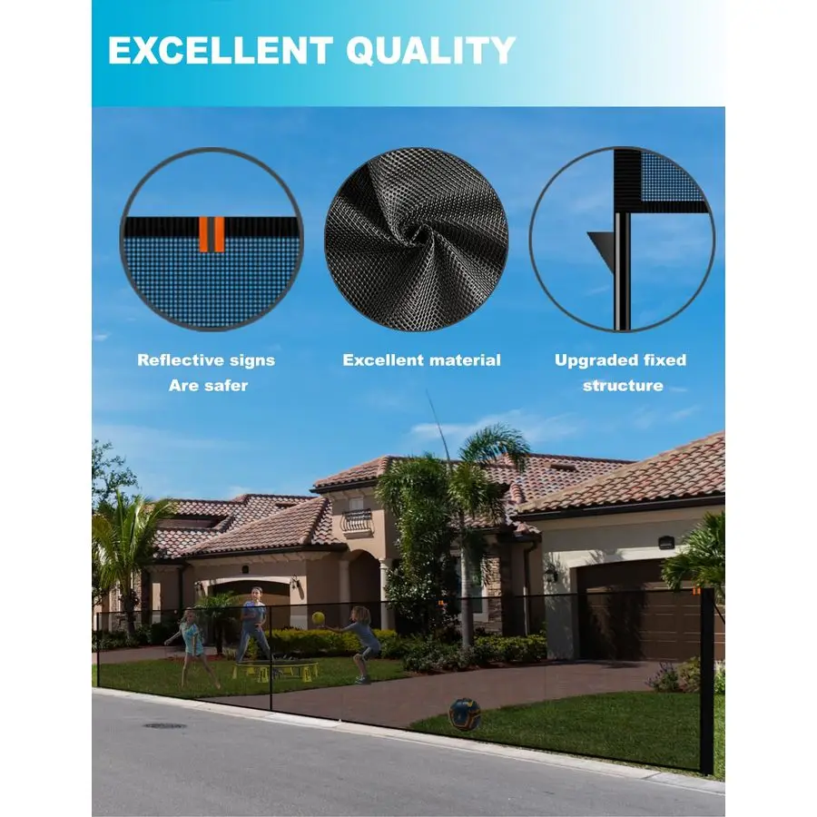 ネットフェンスゲートメッシュ屋外バリアポータブル、裏庭、庭のゲート、ボール、バスケットボール、犬、プール、ガレージエリアガード用