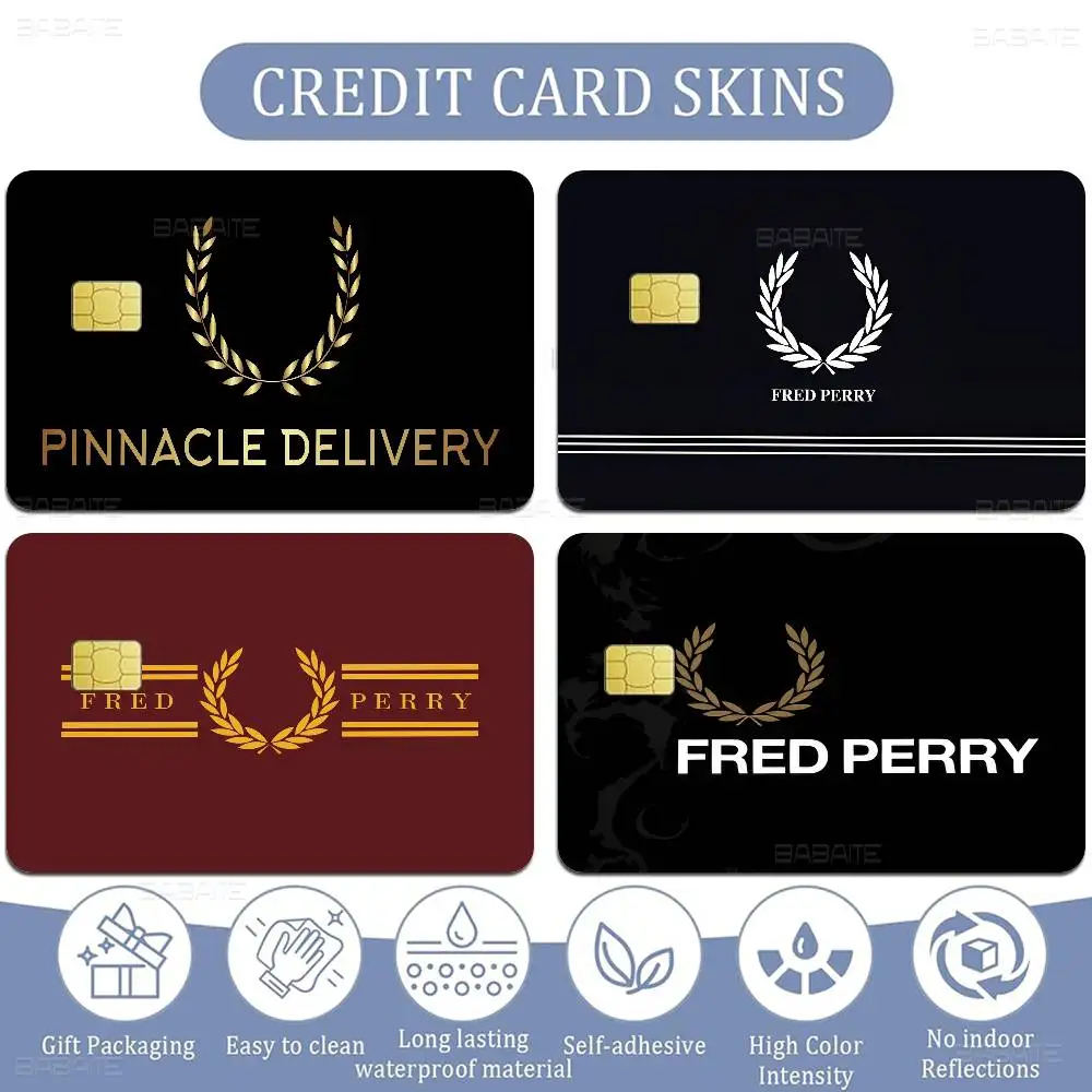 FRED PERRY 2024 Anime Cartoon Skin Stickers Film Tape Case for Big Credit Debit Card Front Side